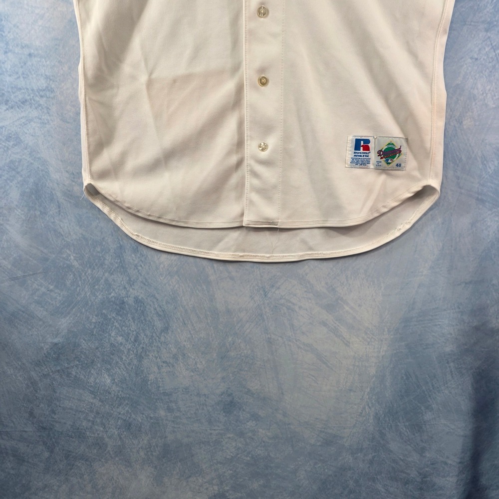 Vintage Russell Athletic USA Baseball Jersey Mens 48 White Button Up Made in USA - Picture 4 of 13